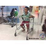 เครื่องช่วยฝึกเดิน แบบมีล้อสี่ล้อพร้อมอาน สำหรับเด็ก (Child Wheeled Walker)