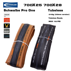 ยางนอกจักรยานเสือหมอบ Schwalbe Pro One Tubeless สีดำ สีคลาสสิค 700X25 700X28