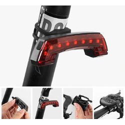 ไฟท้ายจักรยานแบบไฟเลี้ยว พร้อมแตร USB