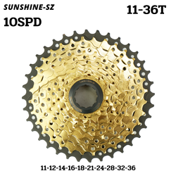 เฟืองจักรยานเสือหมอบ เสือภูเขา Sunshine สีทอง สำหรับ 10Sp ขนาด 11-36T