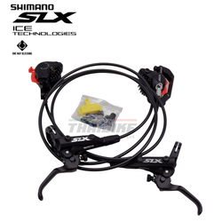 ชุดดิสเบรค SHIMANO SLX หน้า+หลัง ประกอบเสร็จ BL/BRM7000 W/FIN, แผ่นเบรคมีคลีบ, สายยาว 750/1300MM