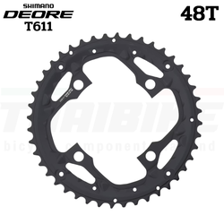 เฉพาะใบจานจักรยาน SHIMANO DEORE T611 46T 48T (ศูนย์ไทย) สีดำ สีเงิน
