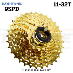 เฟืองจักรยานเสือหมอบเสือภูเขา สีทอง SUNSHINE 9SPD ขนาด 11-32T