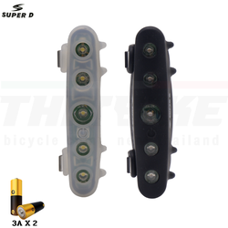 ไฟท้ายจักรยาน SUPER D แบบซิลิโคน กันน้ำ ใช้ถ่าน(แพ๊คถุง OPP)
