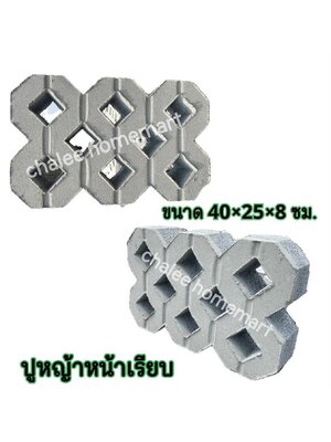 บล็อกปูหญ้า-หน้าเรียบ สีปูน