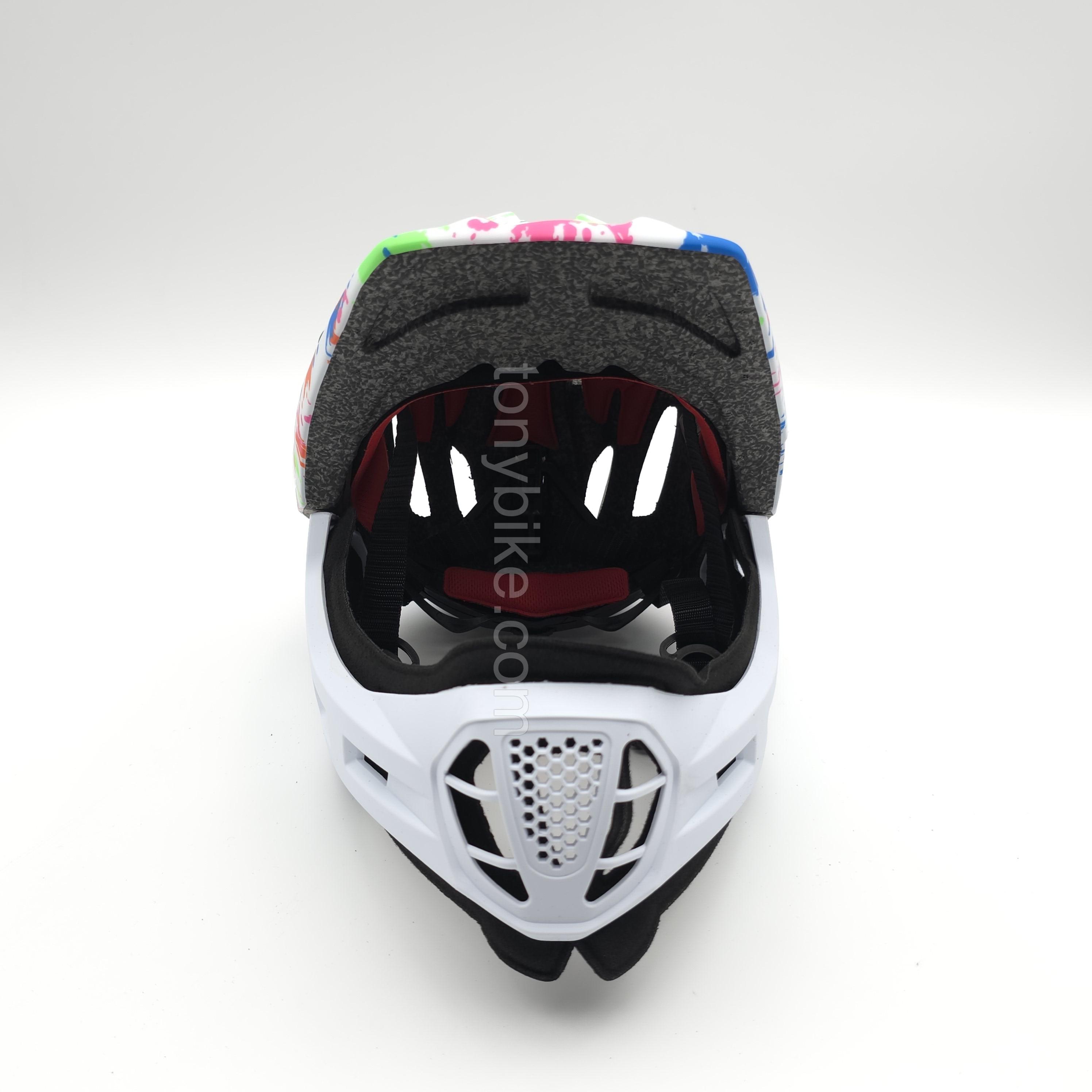 หมวกจักรยานเด็ก เต็มใบ สีขาว ลายเพ้นท์สี 46-53 ซม.