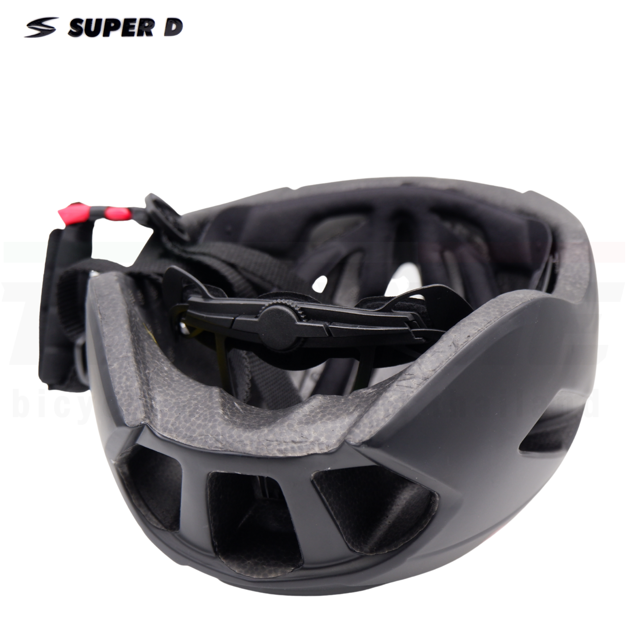 หมวกกันน็อคจักรยานมีแว่นในตัว SUPER D แบบมีแว่นสีใส ใช้ได้ทั้งกลางวันและกลางคืน