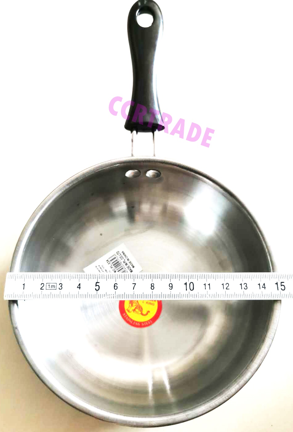 หม้อสแตนเลส มีด้ามจับ ตราเสือ 15x29.5 ซม.