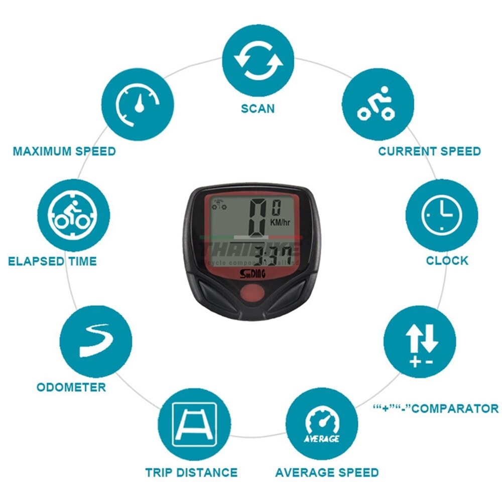 ถูกที่สุด ไมล์จักรยาน SUNDING มีสาย วัดความเร็ว ระยะทางจักรยาน