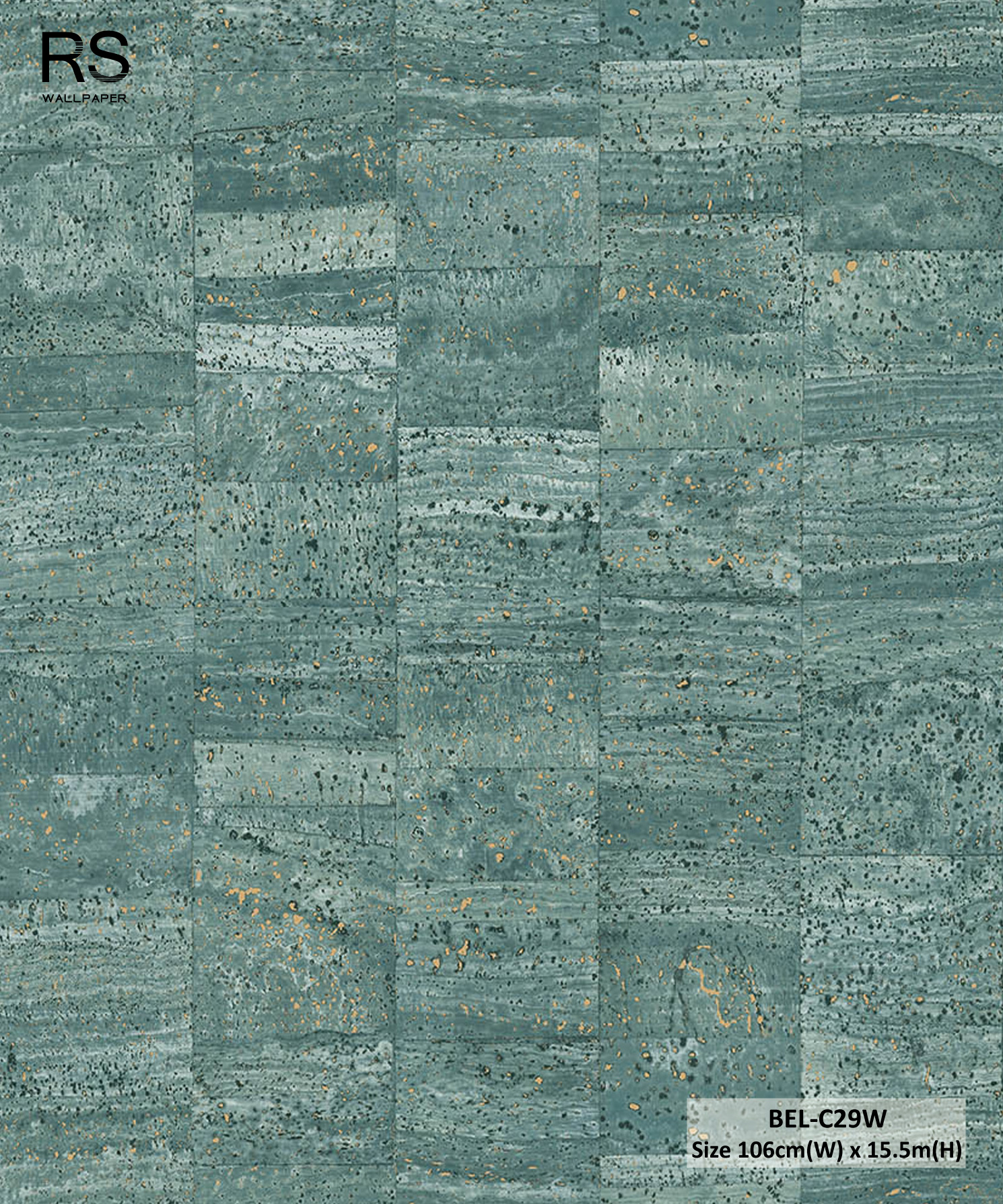 วอลเปเปอร์ลายหินอ่อน สีเขียว BEL-C29W