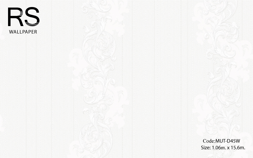 วอลเปเปอร์ลายทางหลุยส์สีขาวเงิน MUT-D45W