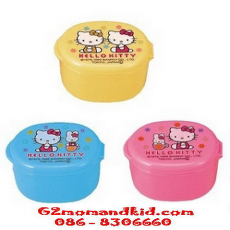 ++พร้อมส่ง++ กระปุกสำหรับแบ่งใส่ซอส น้ำจิ้ม น้ำปลา มายองเนส ลาย คิตตี้ แบบมีฝาปิด 1 แพ็ค มี 3 ชิ้น สินค้า made in japan ค่ะ