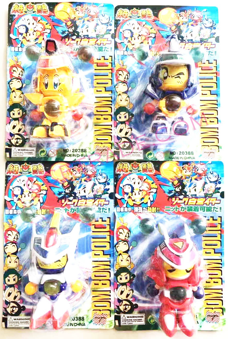 หุ่นยนต์ซามูไร+ลูกแก้ว 3 ลูกแผง 17 ซม.