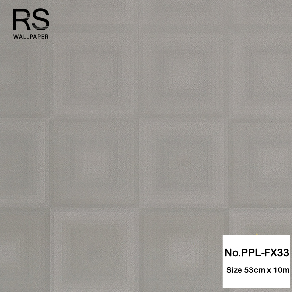 วอลเปเปอร์ ลายสี่เหลี่ยมโมเดิร์นกราฟฟิค สีน้ำตาล No.PPL-FX33
