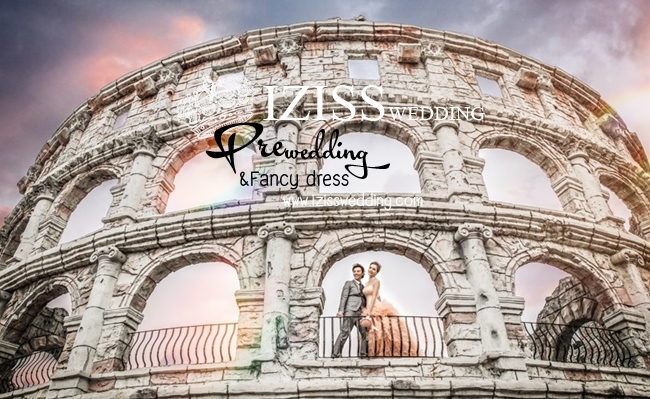 PW252 - **พร้อมส่งทั้งเซ็ท** ชุดคู่ถ่ายพรีเวดดิ้ง (prewedding dress) & ชุดแต่งงานแฟนซี (Fancy wedding dress)ชายหญิง "ธีมสีส้ม"