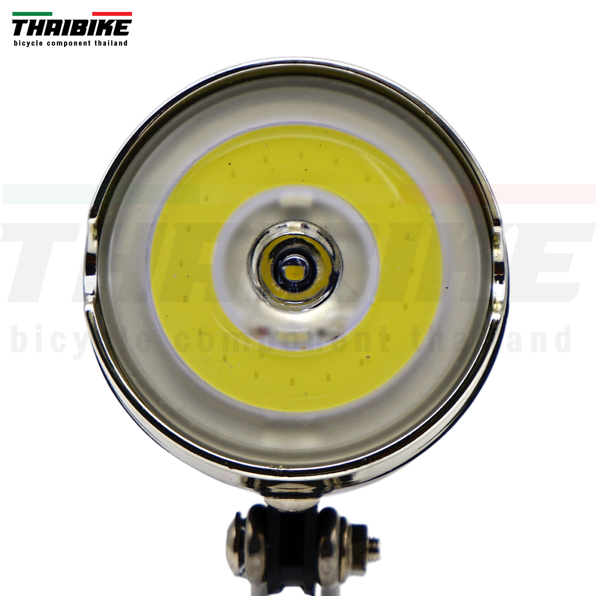 ไฟหน้าจักรยานวินเทจ ทรงกลม THAIBIKE ใช้ถ่าน มีถ่านแถมฟรี