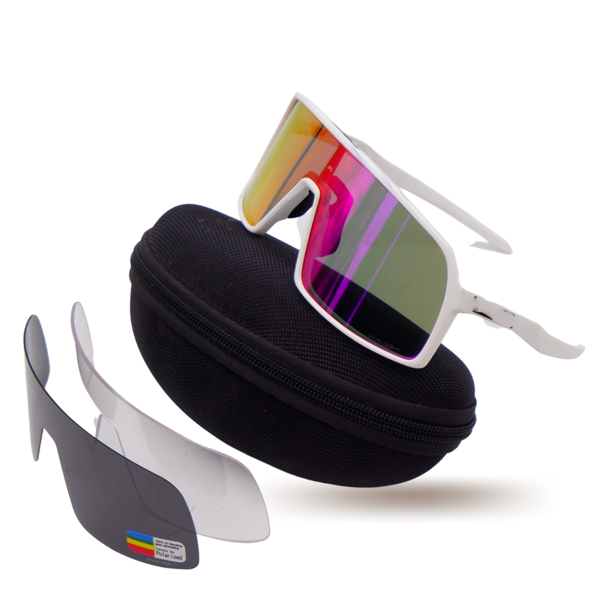 แว่นตาปั่นจักรยาน T-REX 9321 แบบเปลี่ยนเลนส์ 3 เลนส์ มีเลนส์ POLARIZE มีกล่องแว่น ผ้าเช็ด ถุงใส่แว่น