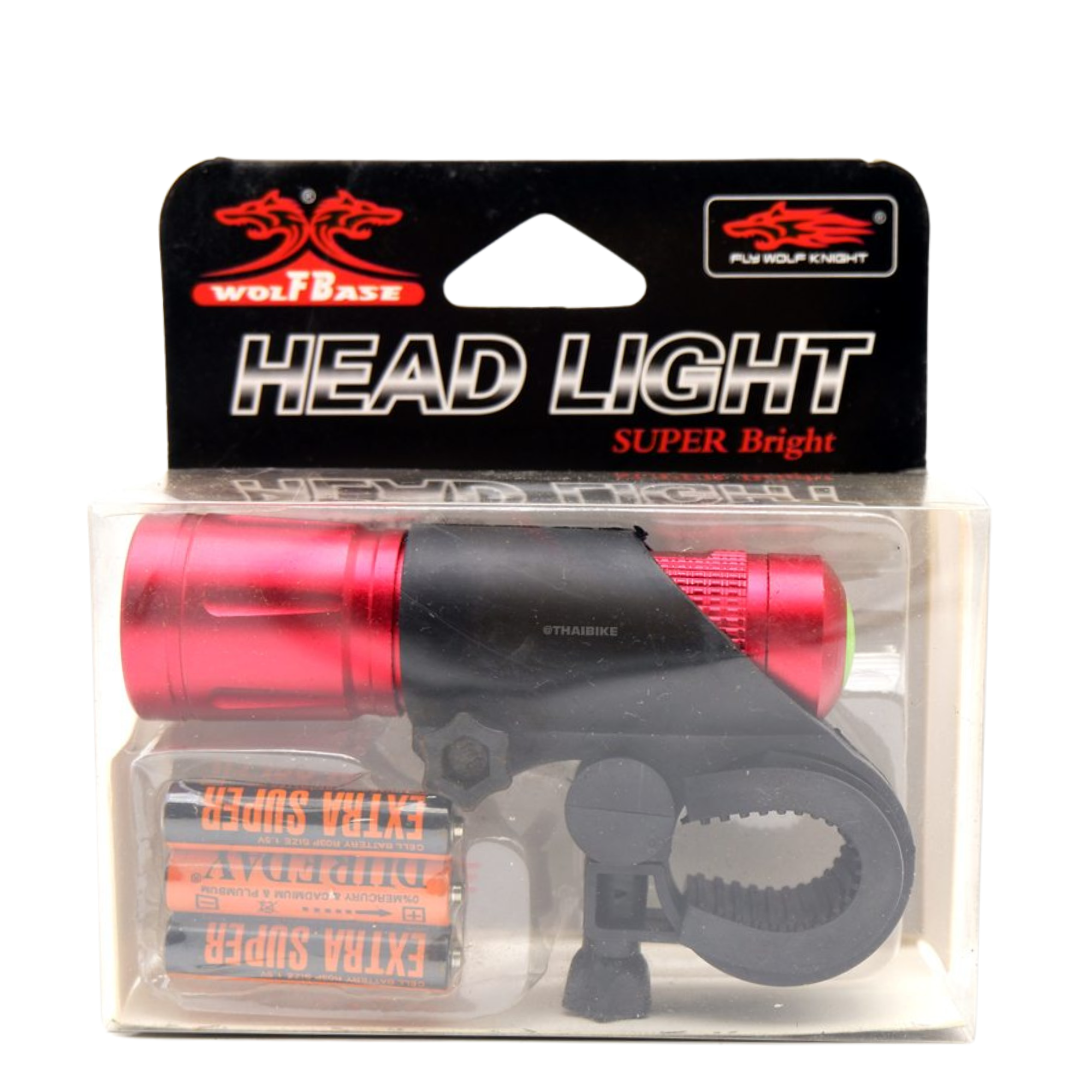 ไฟหน้าจักรยานแบบใช้ถ่าน THAIBIKE WOLFBASE 3A พิเศษแถมฟรีขาจับไฟ