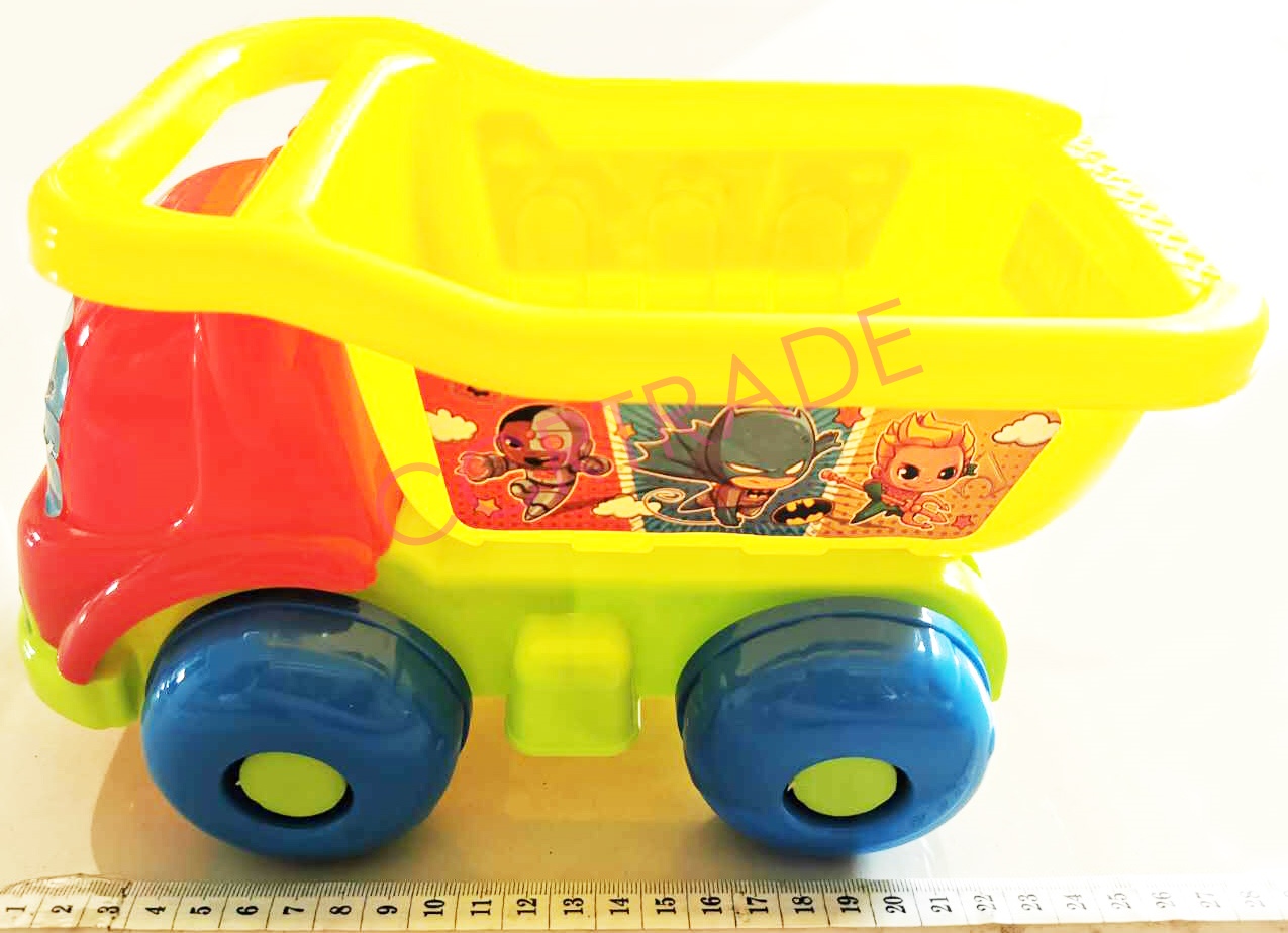 รถบรรทุกเล่นทรายฮีโร่ DC+อุปกรณ์ถุงตาข่าย 19x27 ซม.(ลิขสิทธิ์แท้)(1x3)