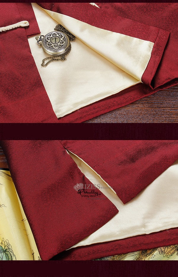 ST101 **พรีออเดอร์เฉพาะเสื้อสูท**สูทผ้าไหมจีนผู้ชายสีดำแขนยาว ลายมังกรสีทอง ติดกระดุมขัด ชุดสูทเจ้าบ่าว สูทแฟนซี ถ่ายพรีเวดดิ้ง & ชุดแต่งงานแฟนซี (Fancy wedding dress) สูทผู้ชายสีดำ