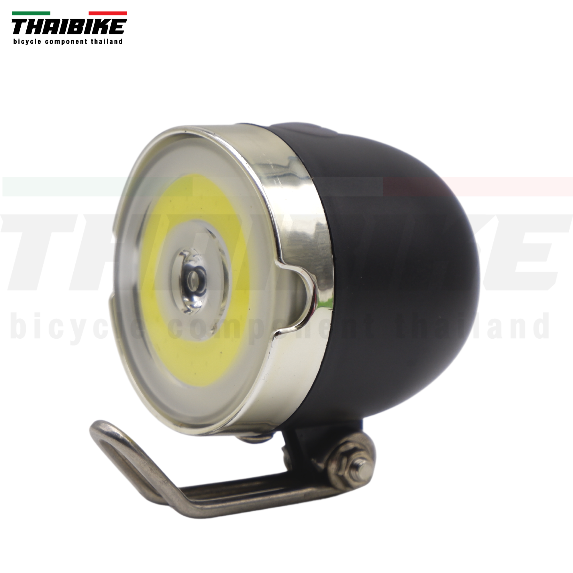 ไฟหน้าจักรยานวินเทจ ทรงกลม THAIBIKE ใช้ถ่าน มีถ่านแถมฟรี