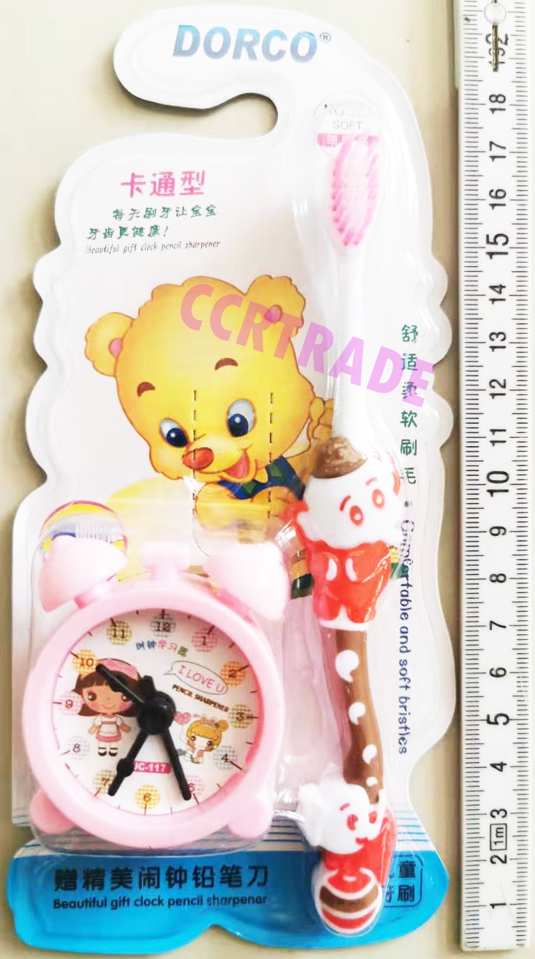 แปรงสีฟันเด็ก+นาฬิกาโมเดลแผง 21 ซม.