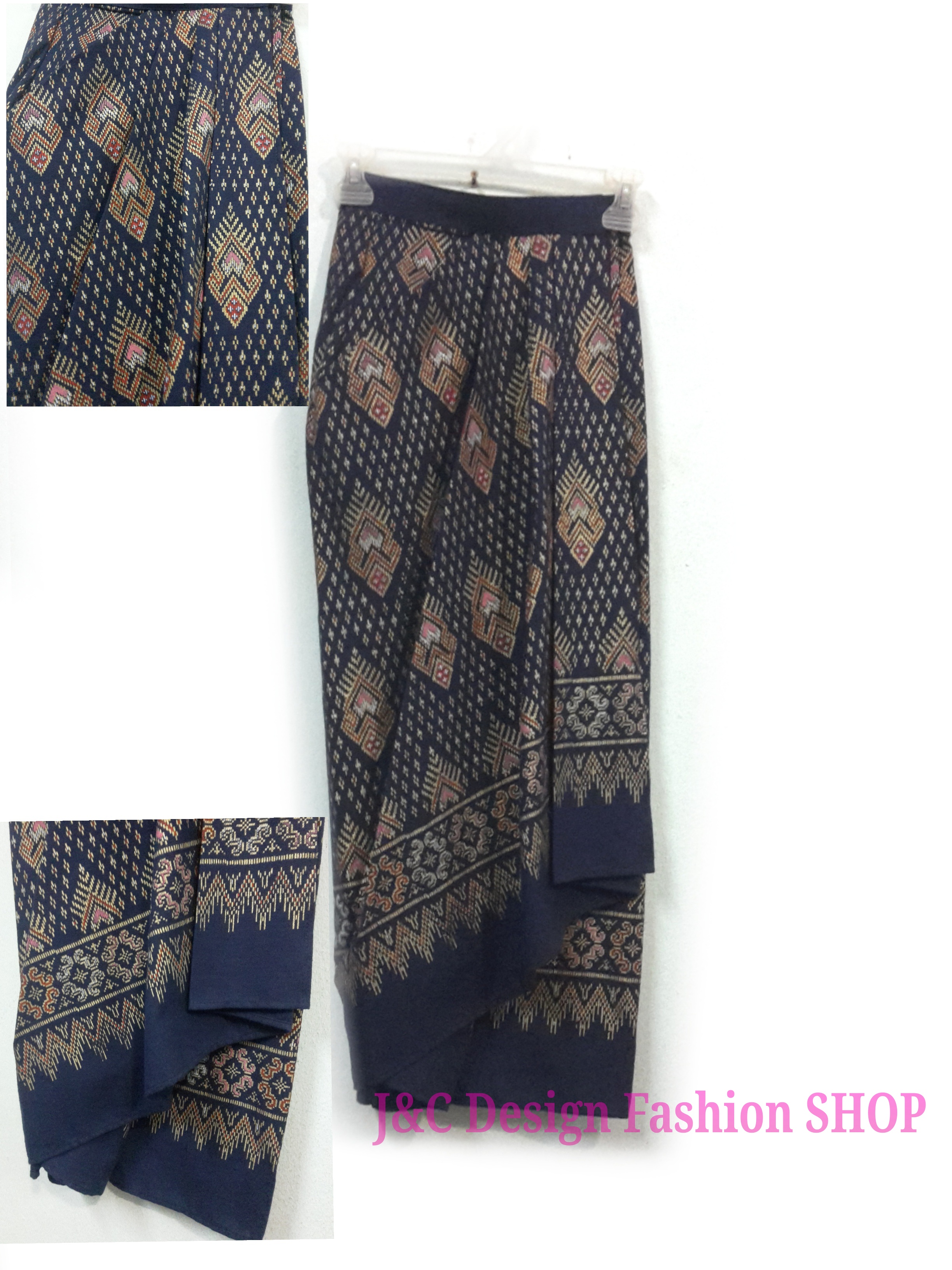 ผ้าถุงผ้าฝ้ายตัดสำเร็จ ไม่ตัดต่อตีน ผ้าลายมัดหมี่ ผ้าถุงตัดสำเร็จแบบป้ายเลื่อนตะขอสามารถเลื่อนได้ไม่เสียทรง อ้วนผอมใส่ได้