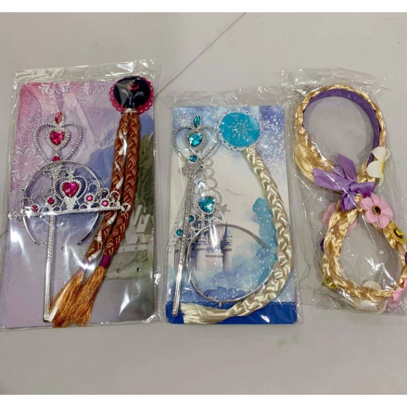 เอลซ่า อันนา ราพันเซล เครื่องประดับฟอสเซ่น คฑา มงกุฎ ผมเปีย พร้อมส่งจากไทย