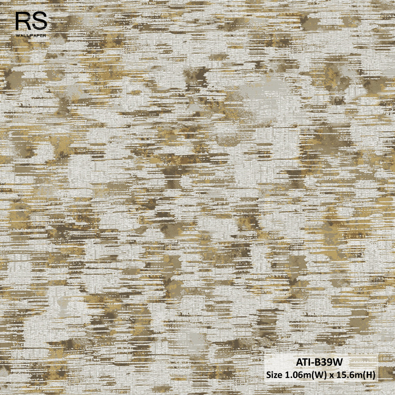 วอลเปเปอร์สไตล์ Abstract สีน้ำตาลทอง ATI-B39W