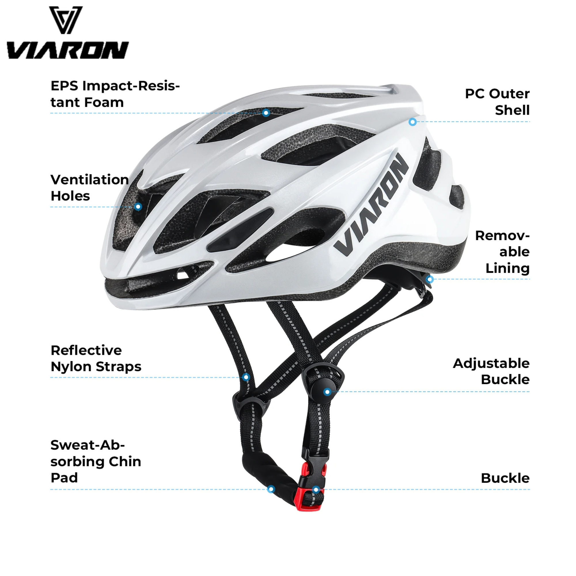 หมวกกันน็อคจักรยานเสือหมอบ เสือภูเขา VIARON น้ำหนักเบาพิเศษ