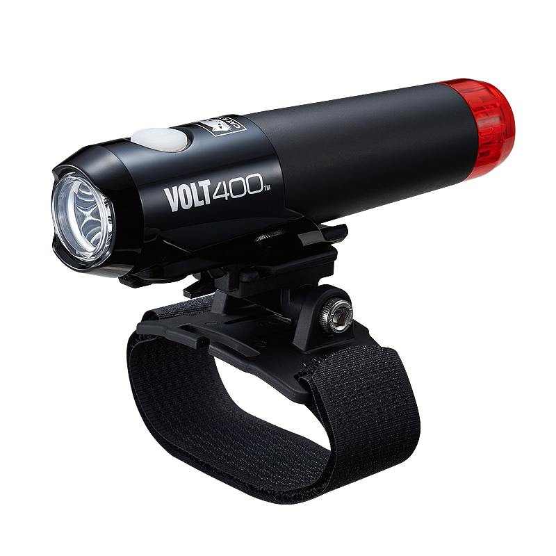 ไฟหน้าจักรยานสำหรับติดหมวกกันน็อค CATEYE VOLT400 DUPLEX, HL-EL462RC-H