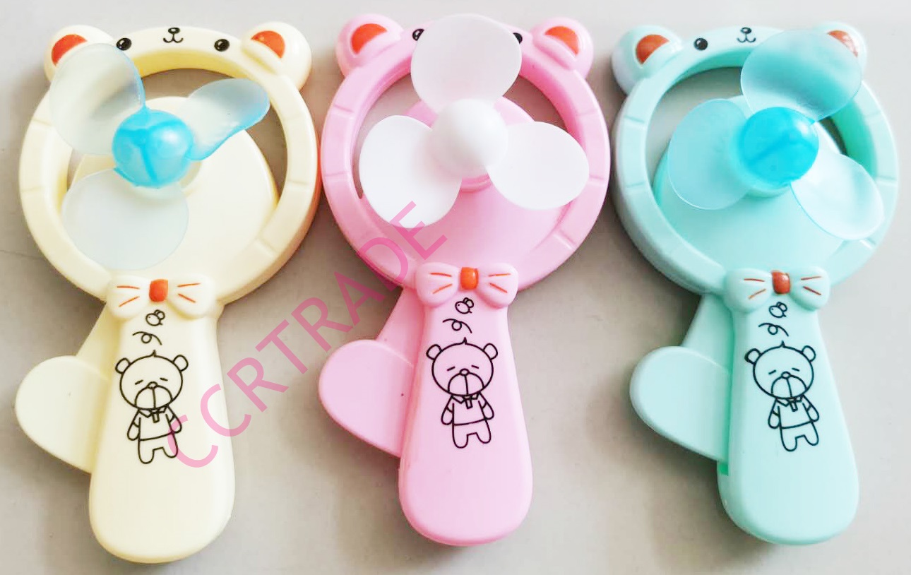 พัดลมมือบีบหมีสีหวานกล่อง 15 ซม.