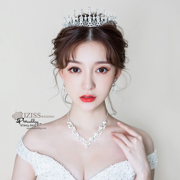 AC001 **พรีออเดอร์**เทียร่า มงกุฎเพชร ต่างหู สร้อยคอเจ้าสาว ชุดเครื่องประดับเจ้าสาวสวยหรูดุจเจ้าหญิง