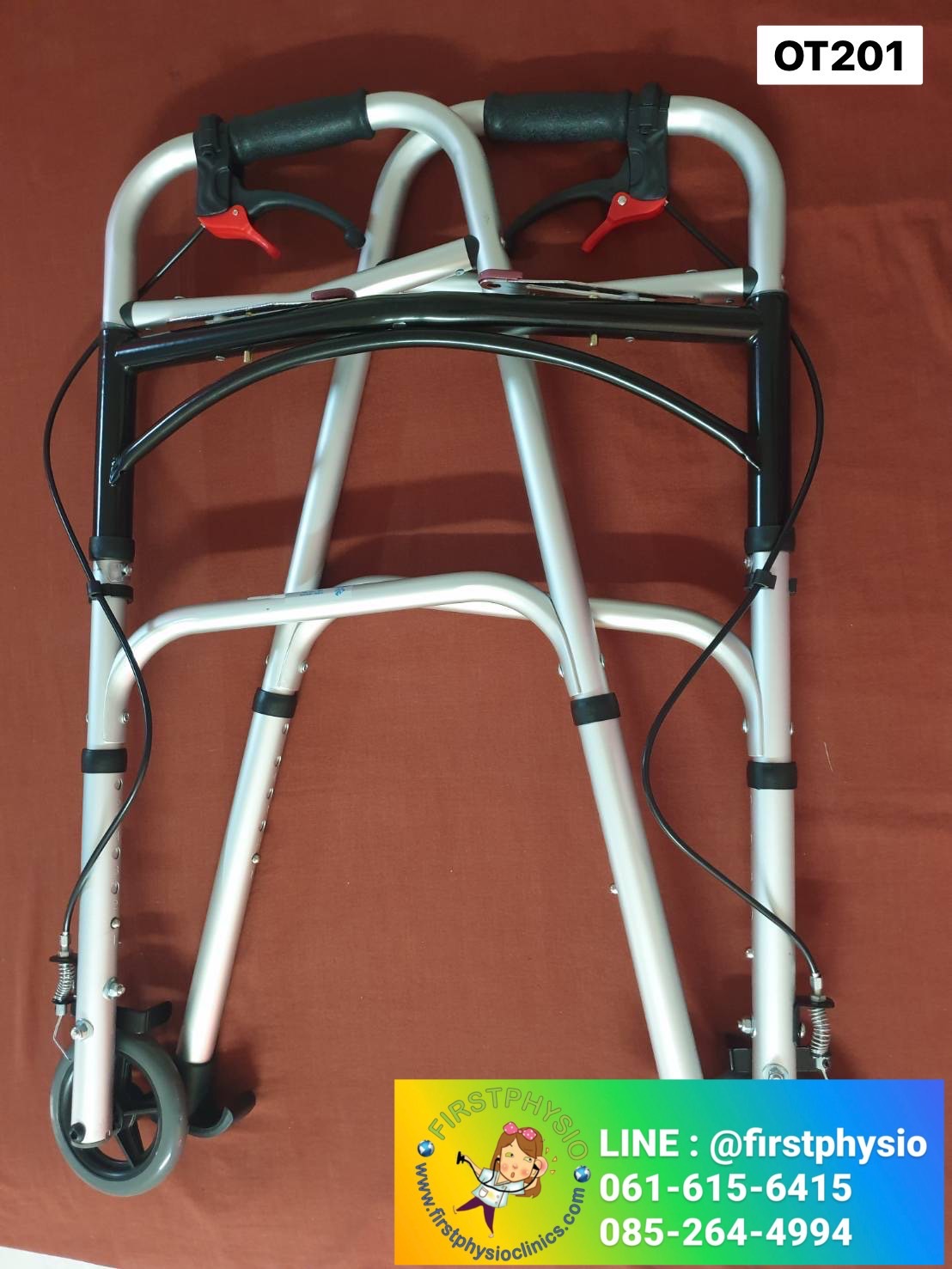 อุปกรณ์ช่วยเดินแบบมีล้อพับได้ walker ผู้ใหญ่แบบมีล้อมีเบรกพับได้ รุ่น OT201