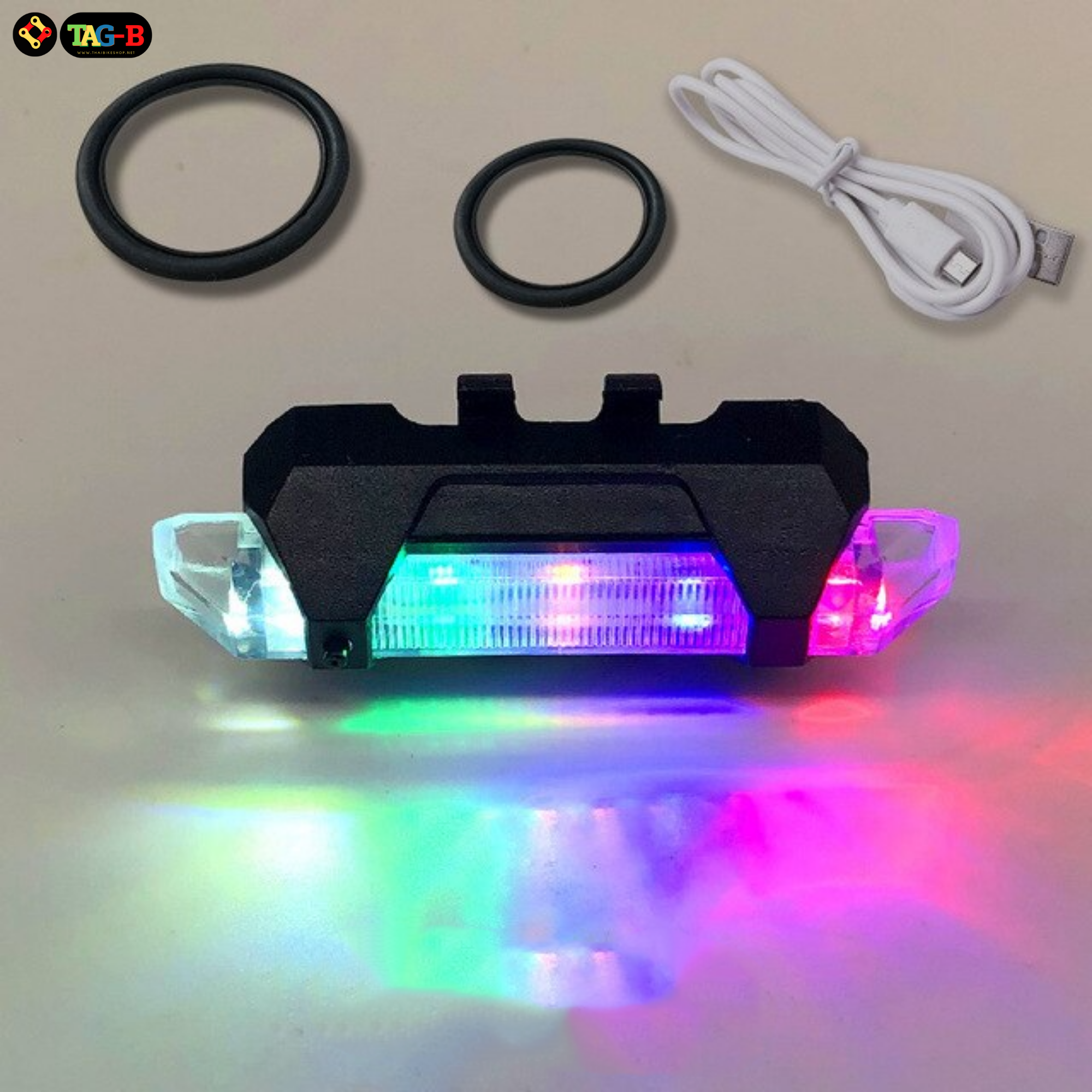 ไฟท้ายจักรยาน ชาร์จ USB LIGHT THAIBIKE SJ-20051 แบบชาร์จไฟ