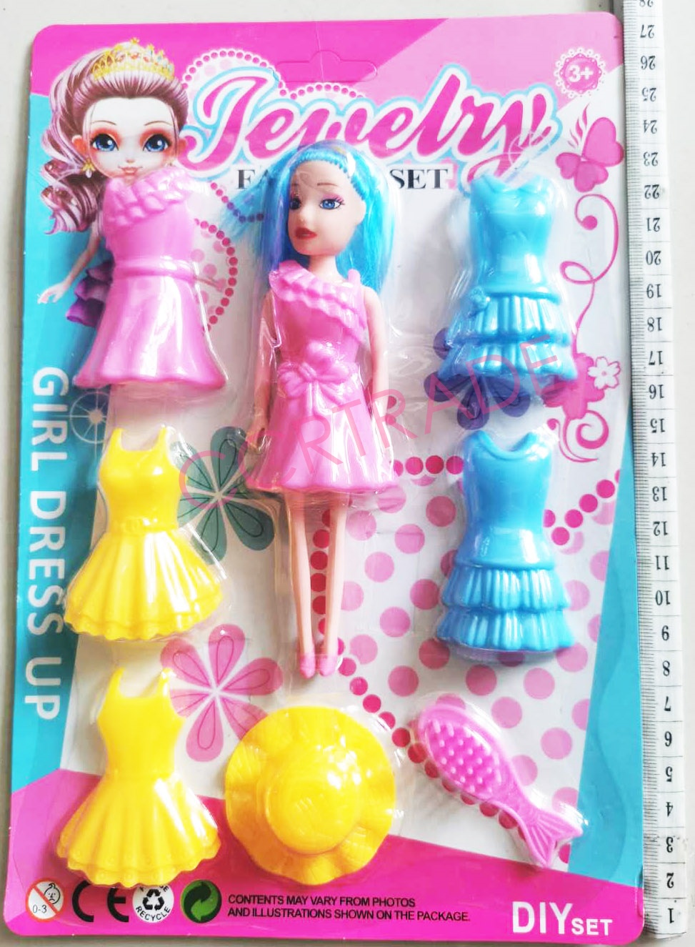 บาร์บี้แต่งตัว+กระโปรง 5 ชุดแผง 27.5 ซม.