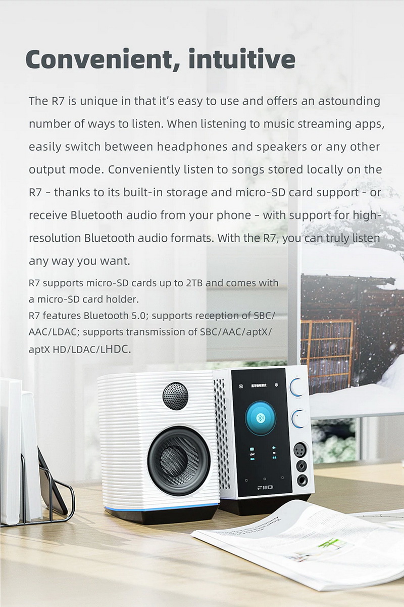 FiiO R7 เครื่องเล่นเพลงสตรีมมิ่งตั้งโต๊ะ DAP+DAC+AMP ครบจบในตัว รองรับ MQA, Roon Ready