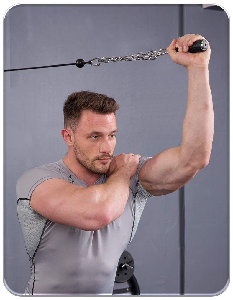 Tricep Pull Down Cable Machine เหล็กจับเล่นแขนหลัง-หน้า สำหรับเล่นสลิง สายเคเบิล สินค้า 1 ชิ้น พร้อมส่งในไทย