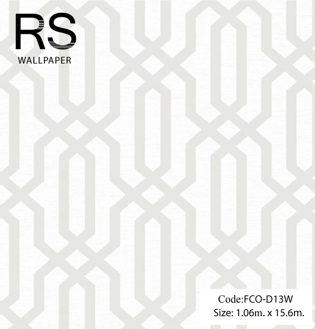 วอลเปเปอร์ลายวินเทจสีขาวมุกพื้นสีขาวเทา FCO-D13W