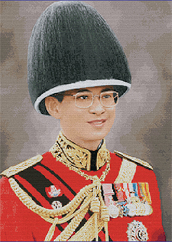 ในหลวงฉลองพระองค์เต็มยศสีแดง