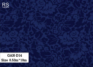 วอลเปเปอร์ ลายใบไม้ สีน้ำเงิน GAN-D14