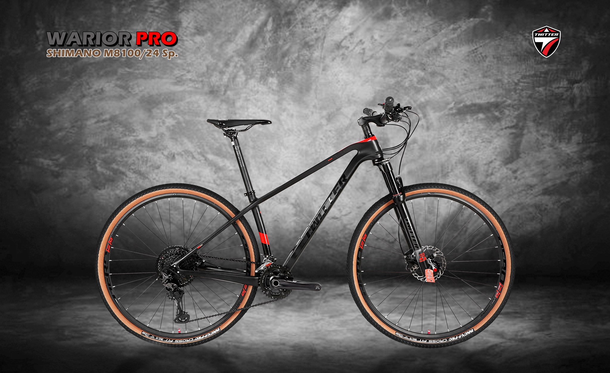 ใหม่สุด TOP สุด จักรยานเสือภูเขา คาร์บอน TWITTER รุ่น WARIOR PRO 24Sp. (2021)