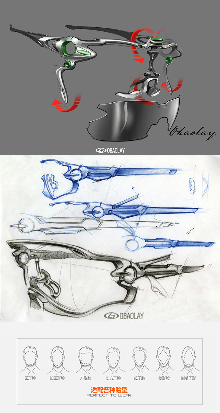 แว่นตาปั่นจักรยานเลนส์ POLARIZE obaley เปลี่ยนเลนส์ 3 เลนส์ พร้อมคลิบสายตา