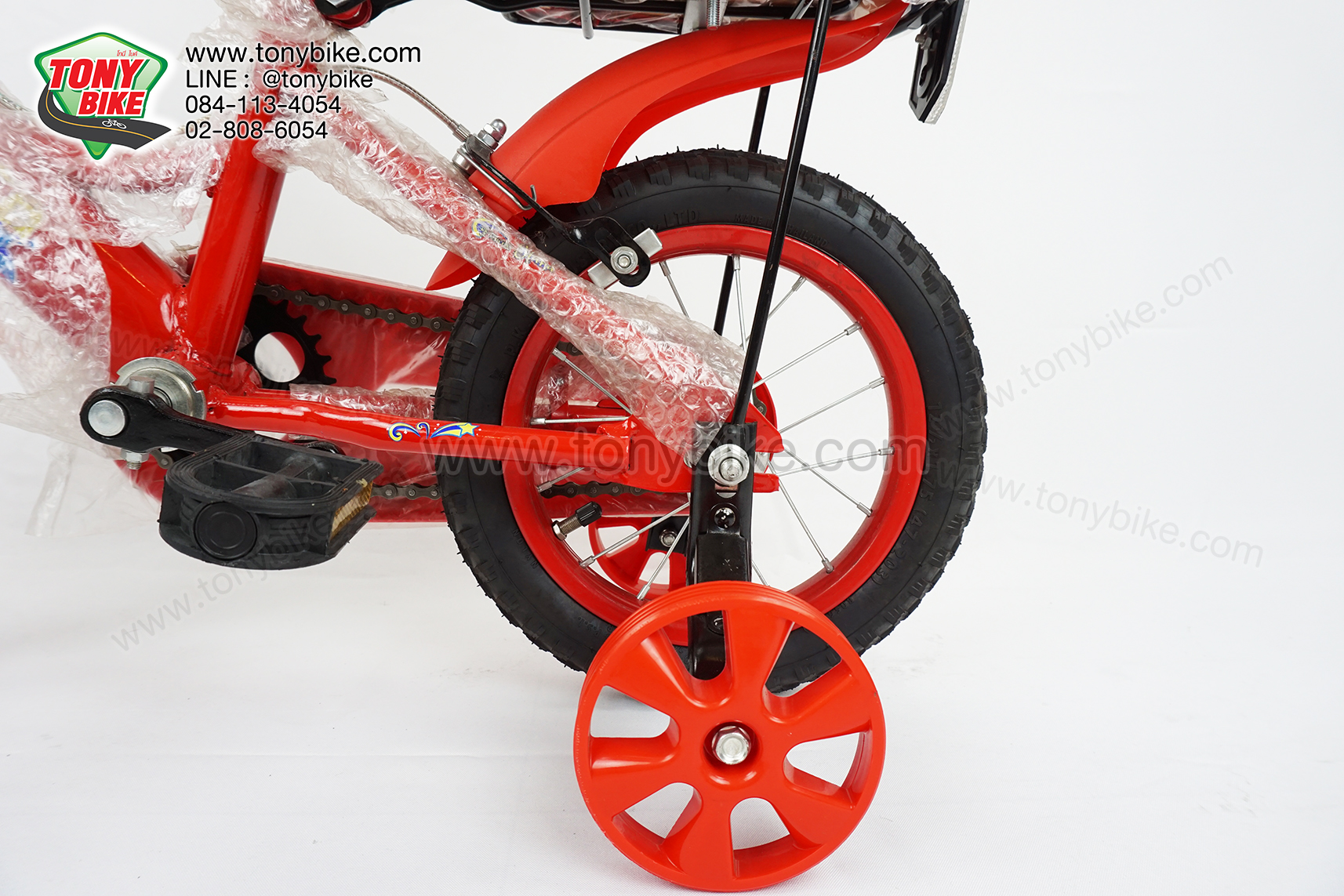 จักรยานเด็ก ล้อ 12 นิ้ว แฮนด์สูง สีแดง