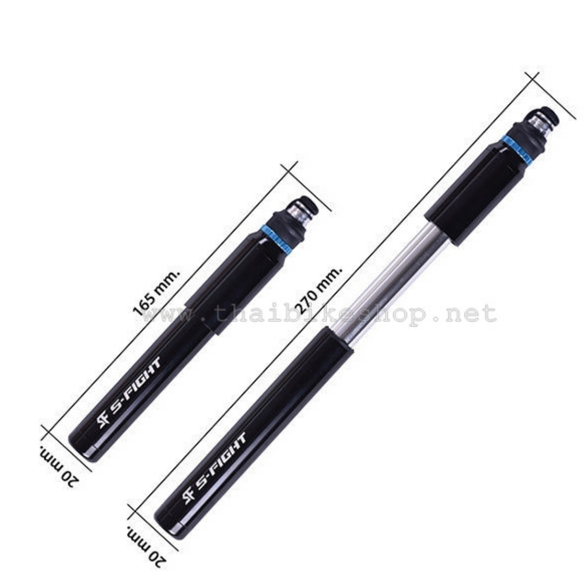 สูบจักรยานพกพา S-FIGHT N1 พร้อมอุปกรณ์ยึดติดรถ