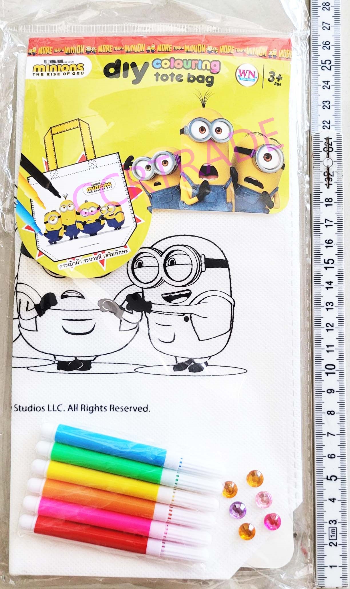 เซ็ตกระเป๋ามินเนี่ยน DIY+เมจิ 5 สีถุง 25.5x37 ซม.(ลิขสิทธิ์แท้)