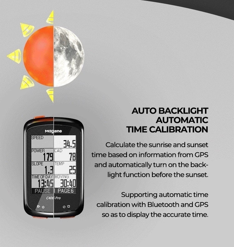 MAGENE : C406 Pro ไมล์ GPS พร้อมระบบนำทาง ฐานบาร์ฟลาย