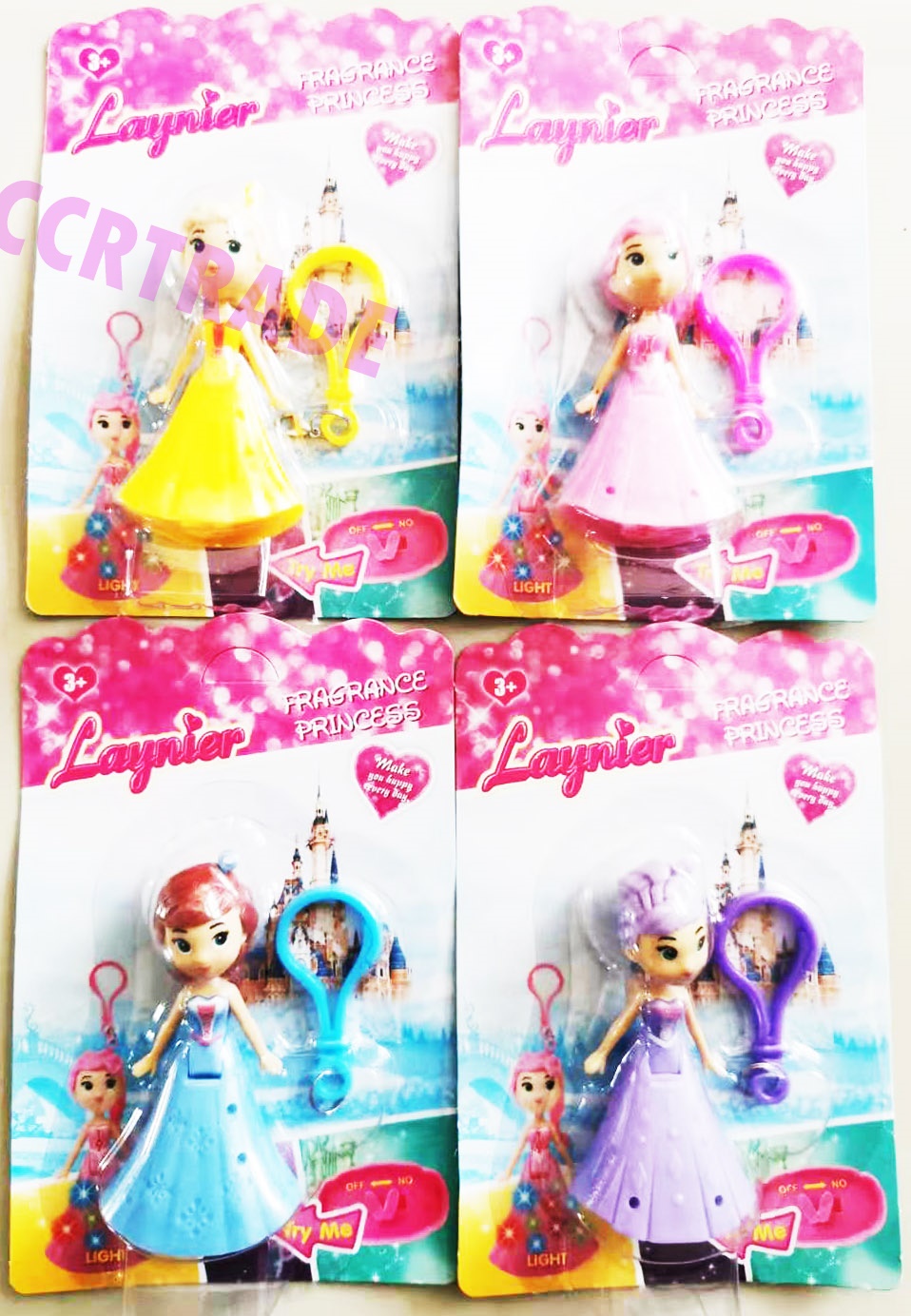 พวงกุญแจเจ้าหญิง มีไฟแผง 16 ซม.(มีถ่านในตัว)