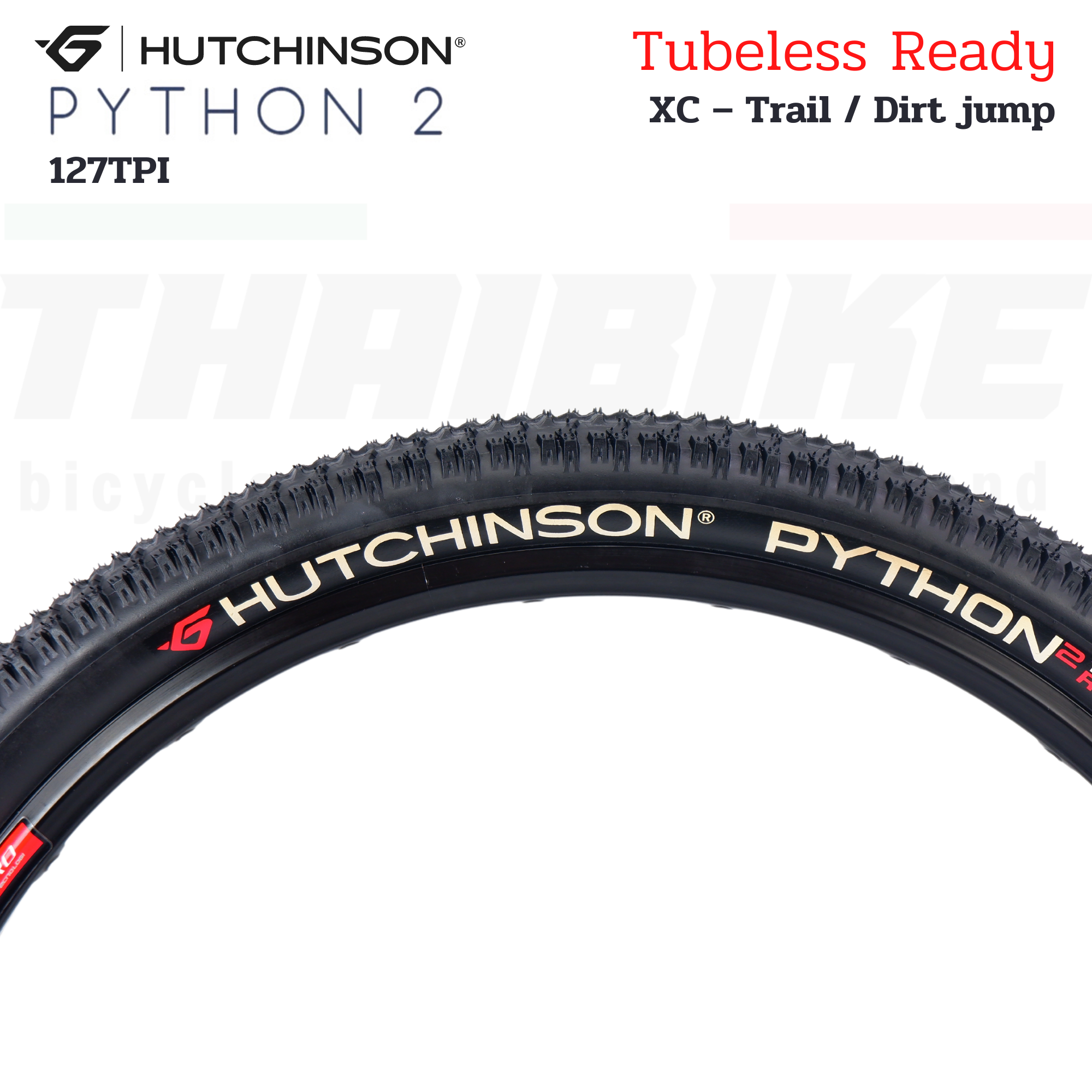 127TPI ยางนอกจักรยานขอบพับเสือภูเขา HUTCHINSON PYTHON 2 26X2.1 27.5X2.1 29X2.1 TUBELESS