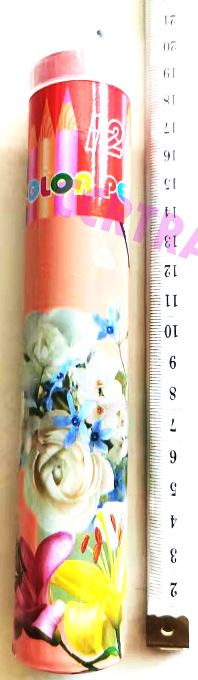 สีไม้ยาว 12 แท่ง+กบเหลากระปุก 19 ซม.